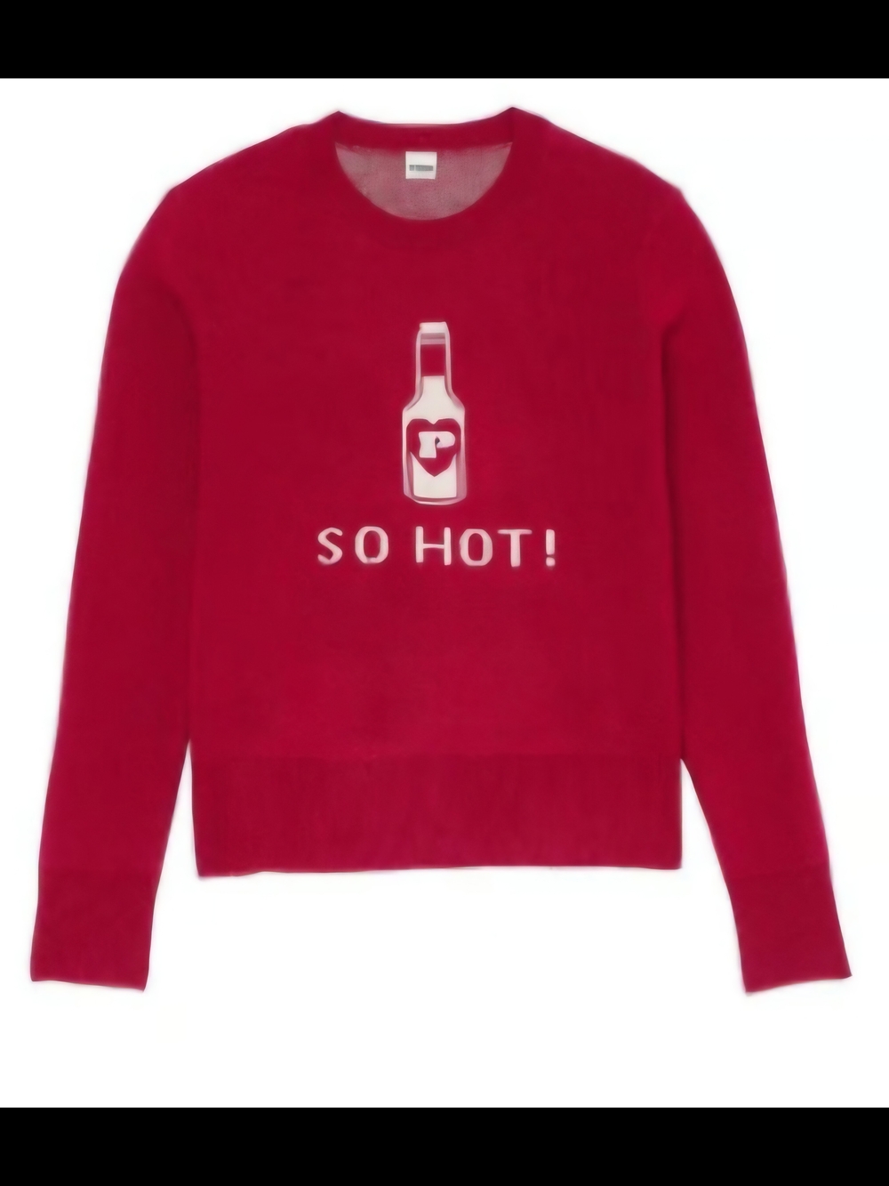 PINK Victoria's Secret Red 'So Hot!' Graphic Crewneck Sweater LARGE NWT - Picture 3 of 5